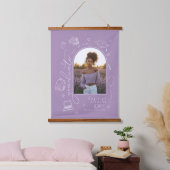 Lavendel Hand getrokken Foto Afstuderen Hangend Wandkleed (Slaapkamer)