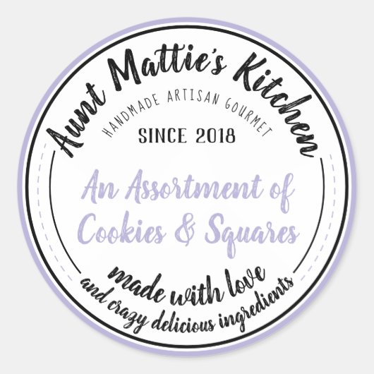 Lavendel  Handgemaakte Gourmet Food Label (Voorkant)