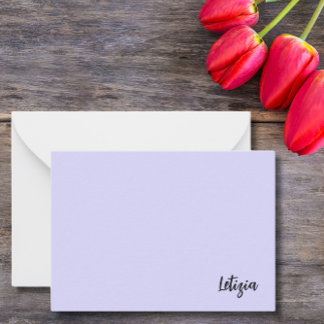 Lavendel Handgeschreven Naam Notitiekaarten Notitiekaartje