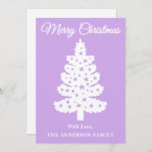 Lavendel Handgeschreven Script Kerstboom Feestdagenkaart (Voorkant / Achterkant)