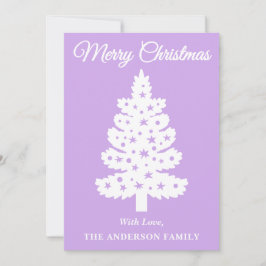 Lavendel Handgeschreven Script Kerstboom Feestdagenkaart