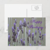 Lavendel Happy Birthday Briefkaart (Voorkant / Achterkant)