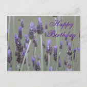 Lavendel Happy Birthday Briefkaart (Voorkant)