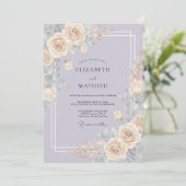 Lavendel Harmonieus Lentewedding Kaart (Staand voorkant)
