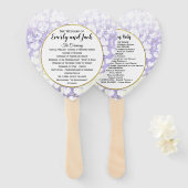 Lavendel hart blad boom bruiloft programma handwaaier (Voorkant en achterkant)