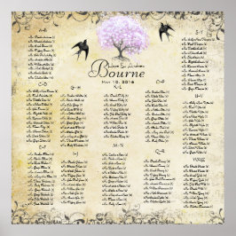 Lavendel Hart Boom 100 tot 150 gasten alfabetisch Poster