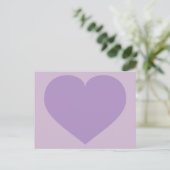 Lavendel hart briefkaart (Staand voorkant)
