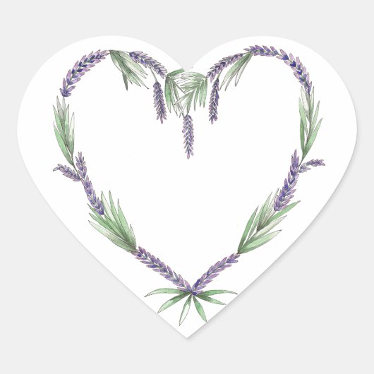 Lavendel Hart Bruiloft Stickers (Voorkant)