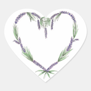 Lavendel Hart Bruiloft Stickers