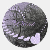 Lavendel Hart Swirls - - Ronde Sticker (Voorkant)