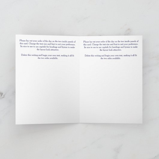 Lavendel Hart Trouwen ~ Volgorde van de Dag/Servic Programma (Binnen)