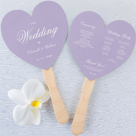 Lavendel Hart Trouwprogramma Paars Wit Schrift Handwaaier