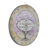 Lavendel Hartblad Boom Bruiloft Dartbord (Voorkant Links)