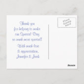 Lavendel harten korenbloem blauw bruiloft dank u briefkaart (Achterkant)