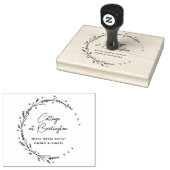 Lavendel harten krans rubberstempel (Gestempeld)