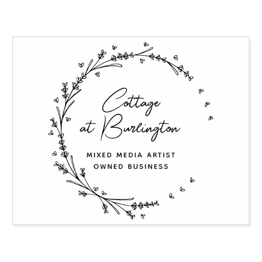 Lavendel harten krans rubberstempel (Afrduk)