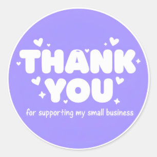 Lavendel Hartjes Bedankt Zakelijke Sticker
