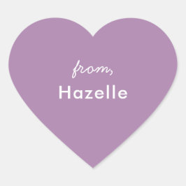 Lavendel hartvorm valentijns sticker