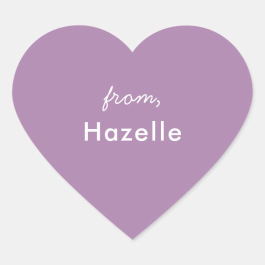 Lavendel hartvorm valentijns sticker (Voorkant)
