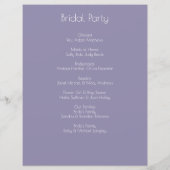 Lavendel & Helder Groen Botanisch Huwelijksprogram (Achterkant)