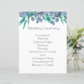 Lavendel & Helder Groen Botanisch Huwelijksprogram (Staand voorkant)