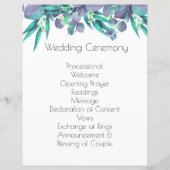 Lavendel & Helder Groen Botanisch Huwelijksprogram (Voorkant)