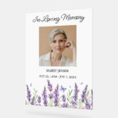 Lavendel Herdenkingsfoto Funeral Acryl Bord (Hoek)