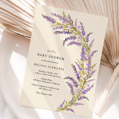 Lavendel Herfst floral waterverf baby shower Kaart