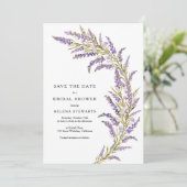 Lavendel Herfst floral waterverf vrijgezellenfeest Save The Date (Staand voorkant)
