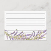 Lavendel Herfst florale waterverf bruidsrecept Informatiekaartje (Achterkant)