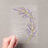 Lavendel Herfst herfst bloemenbruiloft waterverf Acryl Uitnodigingen (Insitu (Draagbaar))