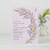 Lavendel Herfst herfst bloemenbruiloft waterverf Kaart (Staand voorkant)
