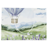 Lavendel hete luchtballon bloem bruidsdouche groot cadeauzakje (Achterkant)