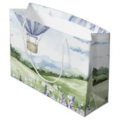 Lavendel hete luchtballon bloem bruidsdouche groot cadeauzakje (Achterkant Gekanteld)
