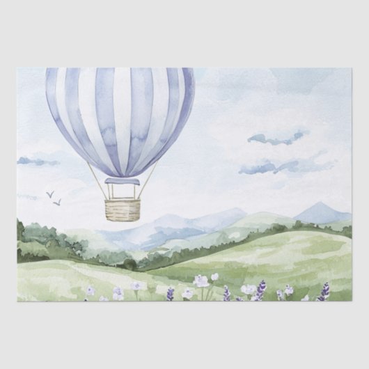 Lavendel hete luchtballon bloem bruiloftsdouche tissuepapier (Voorkant)