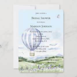 Lavendel Hete Luchtballon Bloemen Vrijgezellenfees Kaart