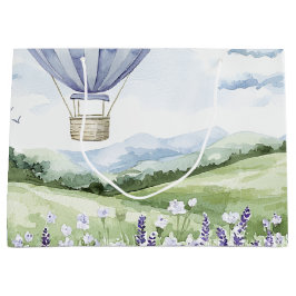 Lavendel hete luchtballon bloemige bruidsdouche groot cadeauzakje