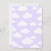 Lavendel Hete Luchtballon Meisje Baby shower Kaart (Achterkant)