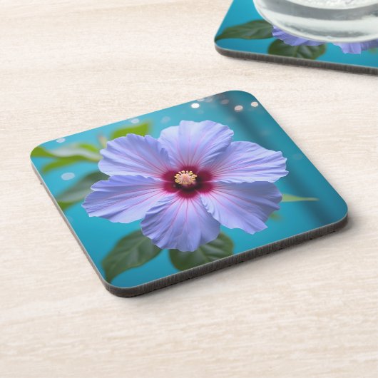 Lavendel Hibiscus Flower Bier Onderzetter (Linkerzijde)