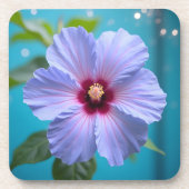 Lavendel Hibiscus Flower Bier Onderzetter (Voorkant)