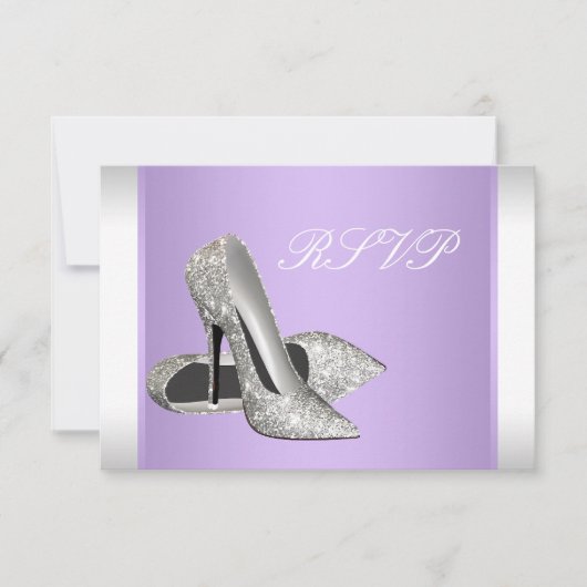 Lavendel High Heels Party RSVP-kaarten RSVP Kaartje (Voorkant)