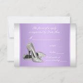 Lavendel High Heels Party RSVP-kaarten RSVP Kaartje (Achterkant)