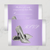 Lavendel High Heels Party RSVP-kaarten RSVP Kaartje (Voorkant / Achterkant)