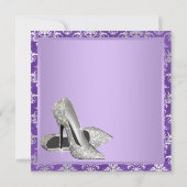 Lavendel High Heels Vrouwen 50ste Verjaardag Kaart (Achterkant)