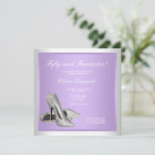 Lavendel High Heels Vrouwen 50ste Verjaardag Kaart (Staand voorkant)