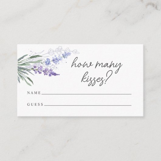 Lavendel | Hoeveel kussen | Vrijgezellenfeesten wi Informatiekaartje (Voorkant)