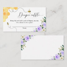 Lavendel Honey Bee Baby shower Luier Raffle