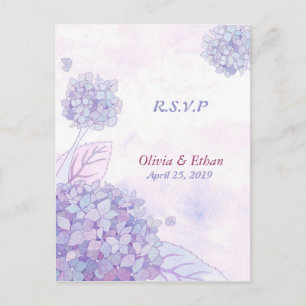 Lavendel hortensia's bruiloft reactie Briefkaarten