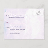 Lavendel hortensia's bruiloft reactie Briefkaarten (Achterkant)