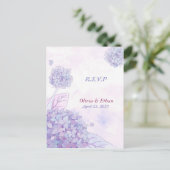 Lavendel hortensia's bruiloft reactie Briefkaarten (Staand voorkant)